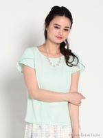 チューリップ袖ビジューBL 3/オフ