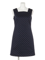 プチドットスクエアネックワンピース/オフホワイト