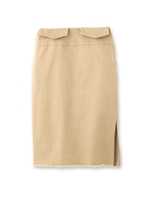 Munich フラップデザインスカート/オリーブグリーン(026)