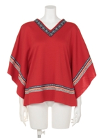 【mystic】チロリアンテープポンチョ/BLK