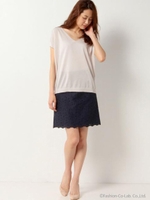 ★JOC PE フラワー 刺繍 スカート / 花柄/Lime