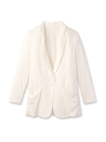 スムース薄軽テーラードジャケット/ブルー系(094)