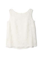 ラークレースノースリーブブラウス/ホワイト(030)