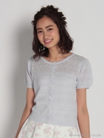 リボンリボン女の子カーデ/ライトブルー