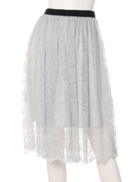 レースミドル丈スカート/オフホワイト