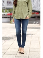  【AZUL by moussy】マイクロファイバースキニーデニム(L74)/One Wash