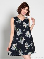 【se】花柄Vネックオールインワン/ピンク