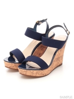 【vanitybeauty】コルクウエッジサンダル/カーキ