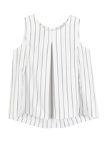 ノースリタック入りストライプトップス/ネイビー