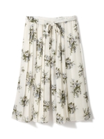 フラワープリントプリーツスカーチョ/ホワイト(031)