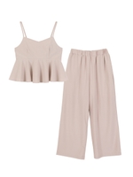 ペプラムビスチェセットアップ/ブラック