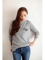 【AZUL by moussy】ワッフル1PロゴサイドZIPロンT/KHA