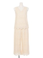 【DUO】 スカラップレースPTセットアップ/ベージュ