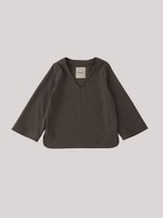 シャクストレッチVネックプルオーバー/BROWN