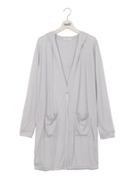 フード付きロングカーデ/ブラック