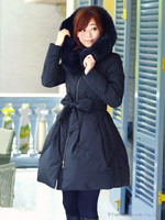 フォックスファー付ダウンコート/グレージュ