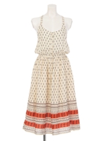 ペイズリー キャミソール ワンピース/柄WHT