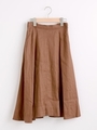 リネンフレアーミディスカート/ブラウン