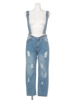 【ANAP】サス付ダメージデニムパンツ/L.BL