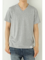 【AZUL by moussy】オーガニックコットンVネック半袖T/T.GRY