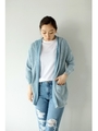 【AZUL by moussy】片畦寄せ目インディゴ長袖ガウン/L/BLU