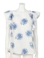 【mystic】ビックフラワーブラウス/オフホワイト