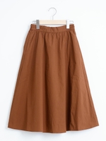 【relaxing line】ミモレ丈フレアースカート/レンガ