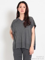 グランピング刺しゅうMIXニットベスト/杢グレー