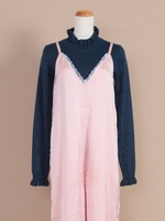 シェル刺繍ラメタートルプルオーバー/ブルー