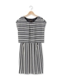 ストライプ切り替えドッキングワンピース/サックス(390)