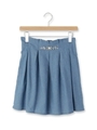 ビジュー付きタックスカート/ライトブルー(091)