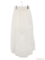 フィッシュテールチュールスカート/ホワイト