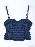 フリンジジャカードビスチェ/キャメル