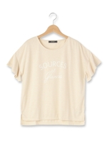 フレアスリーブロゴカットソー/ベビーピンク(171)