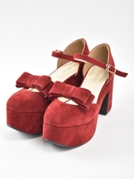 フロントリボンパンプス/レッド