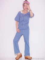 2wayデニムオールインワン/ホワイト