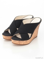 【REZOY】リネンワイドクロスストラップサンダル/アイボリー