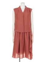 【美人百花7月号コラボ】エアリーセットアップ(ブラウス+スカートSET)/レンガ