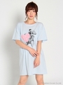 ハートベアプリントTシャツOP/オフホワイト