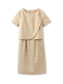 ラップデザインワンピース/ベージュ(052)