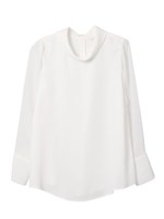 ロールネックシフォンブラウス/オフホワイト