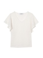 袖フレアレースTOP/WHITE