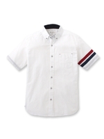 袖ラインボタンダウンシャツ/ホワイト(001)