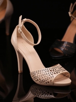 スカラップヒール/グレージュ