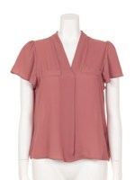 スキッパ―ブラウス/グレー