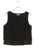 スクエアレースノースリーブプルオーバー/ブラック