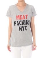 【AZUL by moussy】MEAT PACKINGロゴT/T.GRY