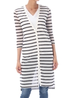 【接触冷感】【AZUL by moussy】TRクール7分スリットロングカーデ/柄NVY