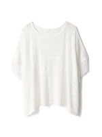 幾何学柄レーシーニットプルオーバー/ホワイト(030)