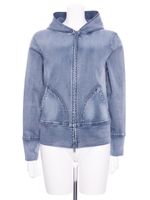 【2ndline】カットソーデニムパーカー/ブルー